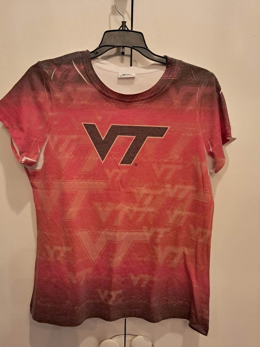 Virginia Tech VT Ombre Logo Women's Tee - Red